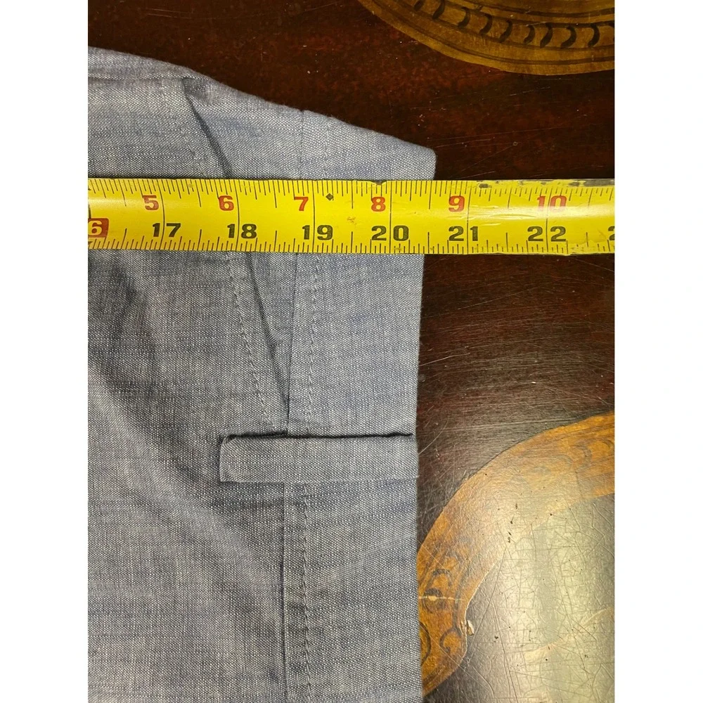 Talbots Perfect Short 9.5 Blue Chambray Cotton Shorts Preppy Coastal 16 WP NEW